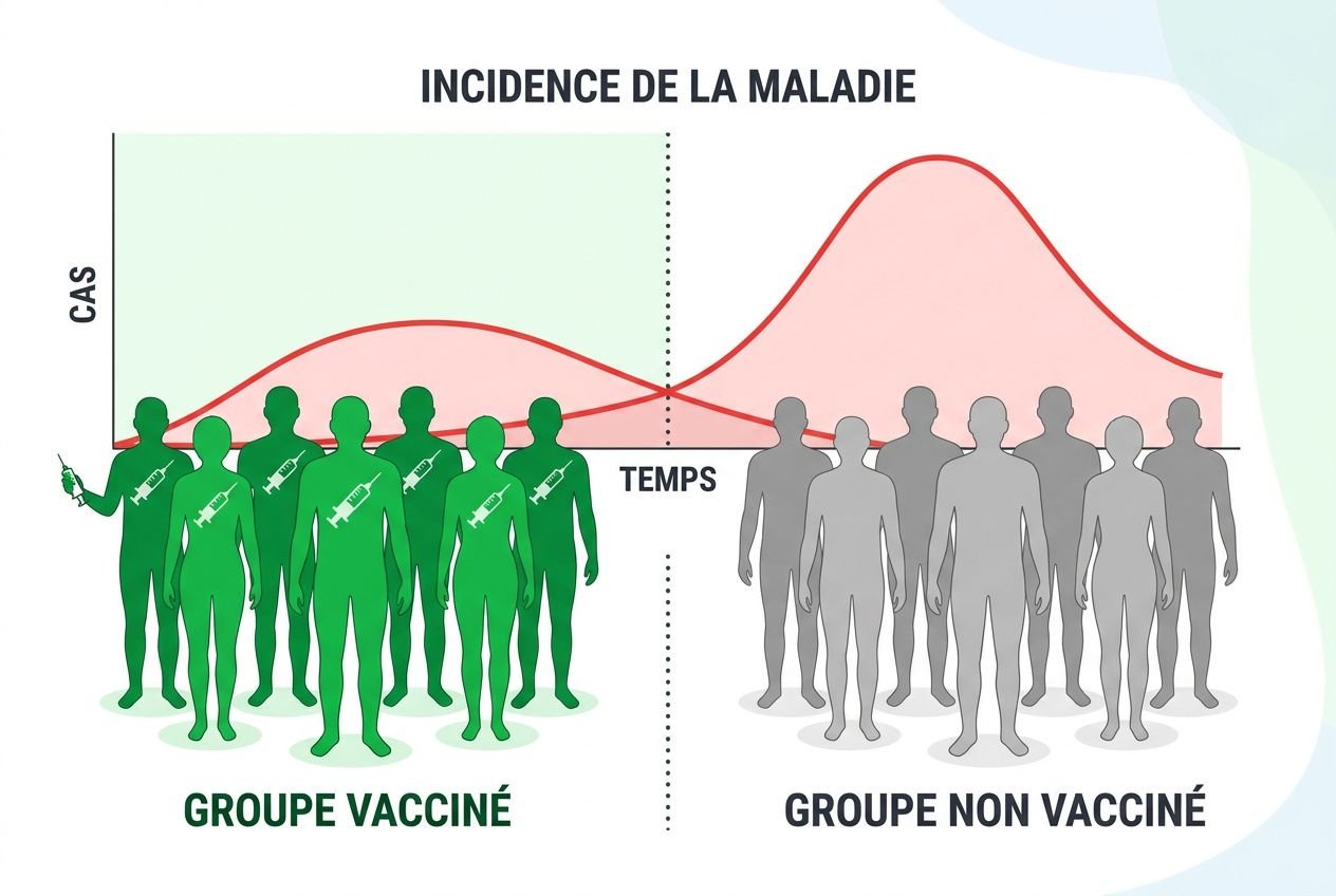 Comparaison de l'incidence de la maladie entre groupe vacciné et groupe non vacciné — fiabilité des vaccins COVID
