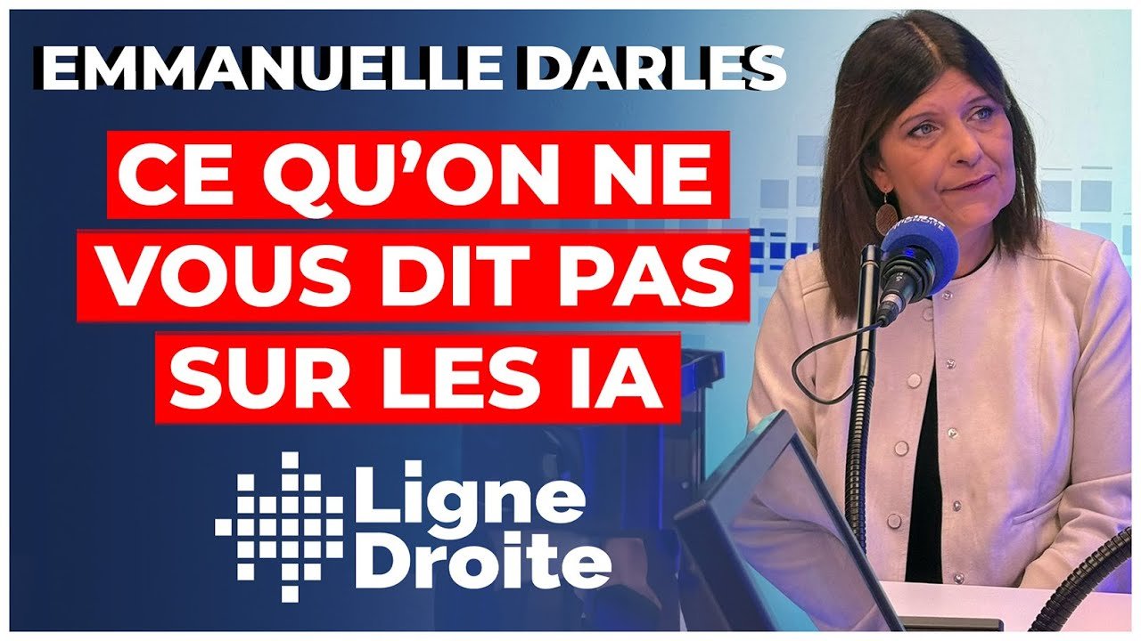 Emmanuelle Darles lors d'un débat, image publiée par Ligne Droite, sur l'intelligence artificielle dangers société contrôle.