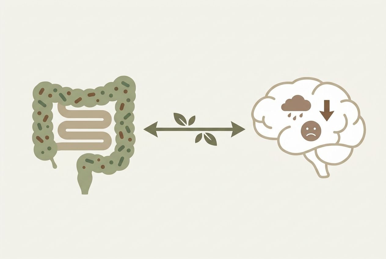 Illustration du lien entre le microbiote intestinal et le cerveau